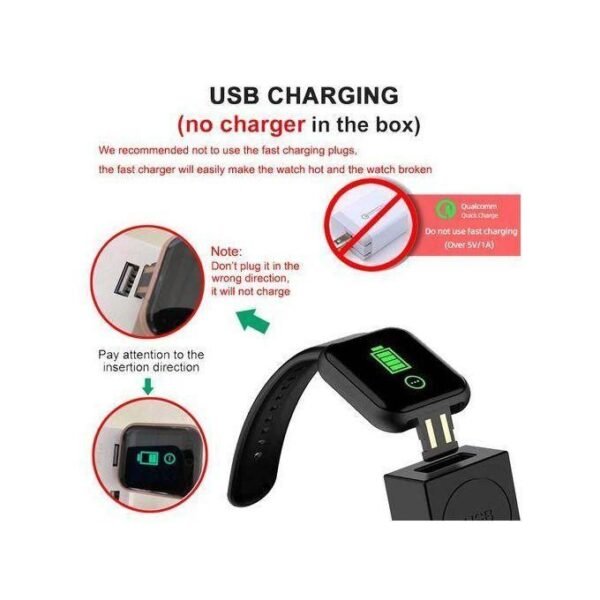 black smart watch for ios android with blood pressure monitor, alarm control, bluetooth call, received message and sports app