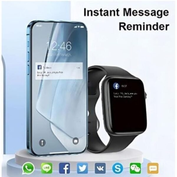 black smart watch for ios android with blood pressure monitor, alarm control, bluetooth call, received message and sports app
