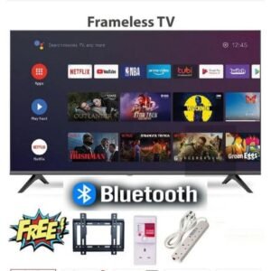 vitron vitron43" htc4388fs 43" inch tv frameless, bluetooth enabled, full hd ,smart android television, inbuilt decoder for local channels,wi fi connectivity, netflix youtube app store (1 year warranty) +free tv guard+bracket+extension