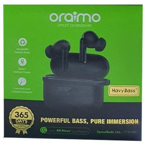 oraimo spacebuds lite tws wireless earbuds with powerful bass & noise cancellation