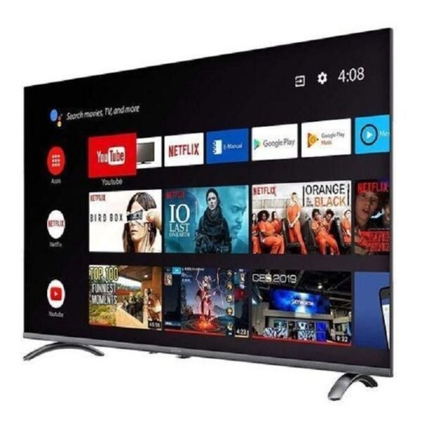 vitron vitron43" htc4388fs 43" inch tv frameless, bluetooth enabled, full hd ,smart android television, inbuilt decoder for local channels,wi fi connectivity, netflix youtube app store (1 year warranty) +free tv guard+bracket+extension
