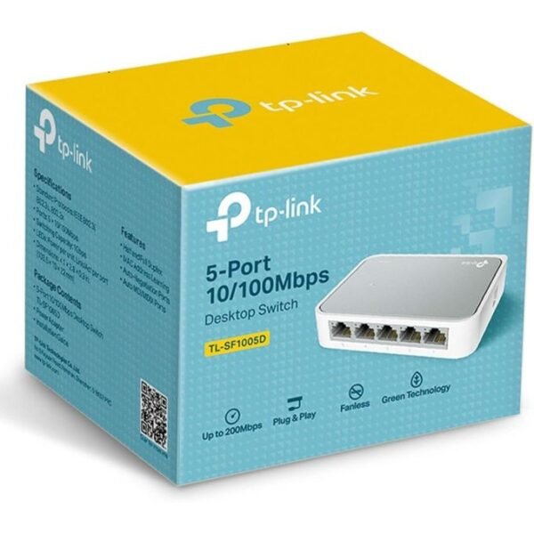 tp link tp link tl sf1005d 5 port 10/100 mbps desktop ethernet switch/hub, ethernet splitter, plug & play, no configuration required